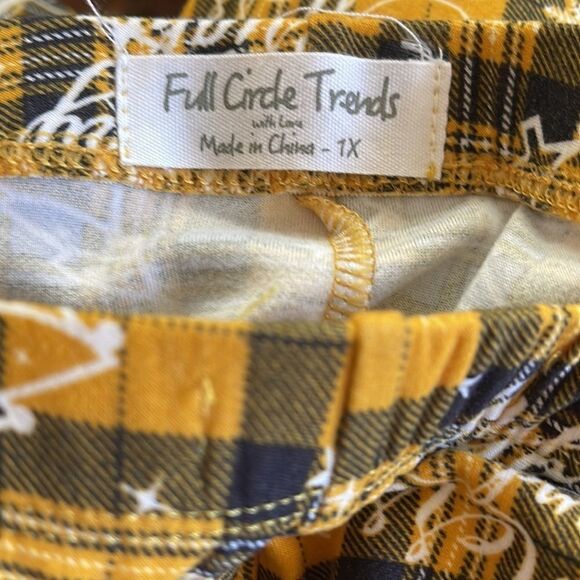 Full Circle Trends Merry and Bright plaid Christmas lounge pants snow NEW NWT 2X - Picture 7 of 12